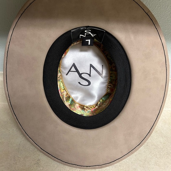 Anthropologie ASN braided rancher Taupe Wide-Brim Hat - Picture 5 of 6